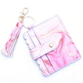 Personalized PU leather printed leopard print women's change bag multi-card ID bag fringed pendant