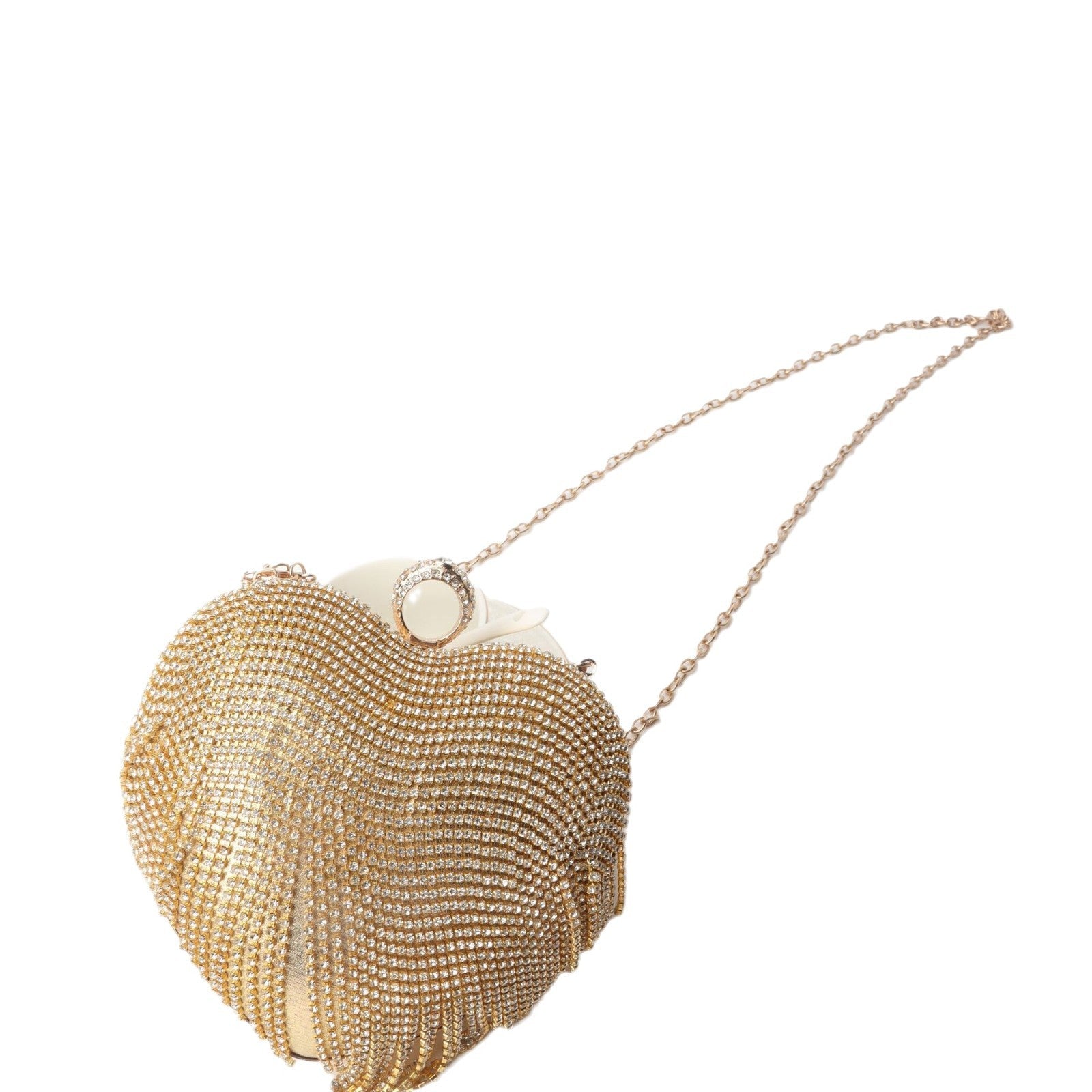 Fringed Rhinestone Bag, Birthday Party purse, Heart Shape Dinner Bag evening Clutch Purse Party, Prom Bag