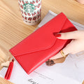 Wallet women's long, fringed three-fold flip clutch bag, simple women's wallet evening
