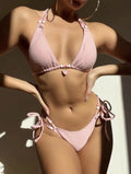 Swimsuit women's senior sensual sexy bikini solid color women's swimsuit popular swimsuit