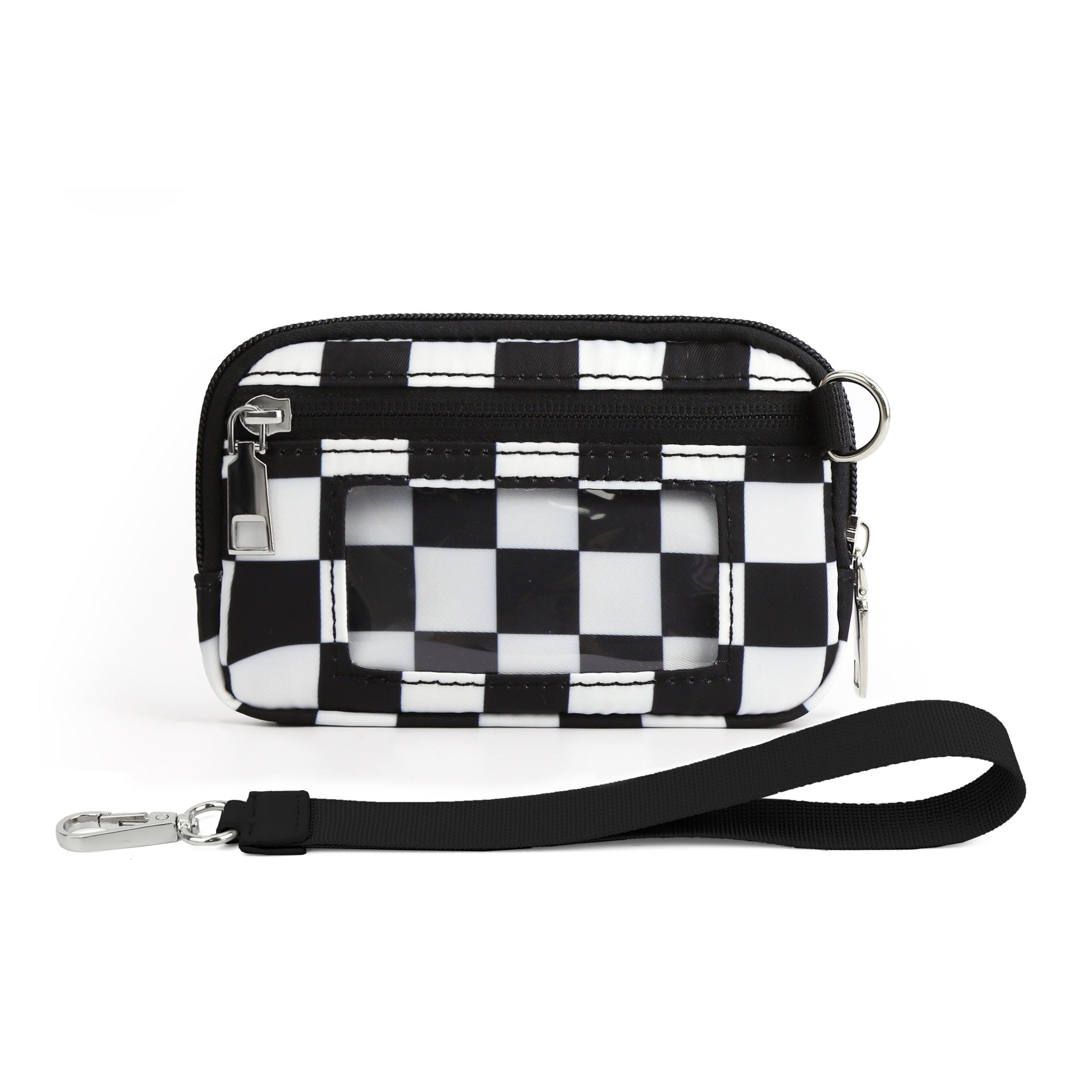 Transparent PVC Large Card Bag – Wrist Bag with Compartments for Bank Card & Change Storage, Portable Wristlet Purse