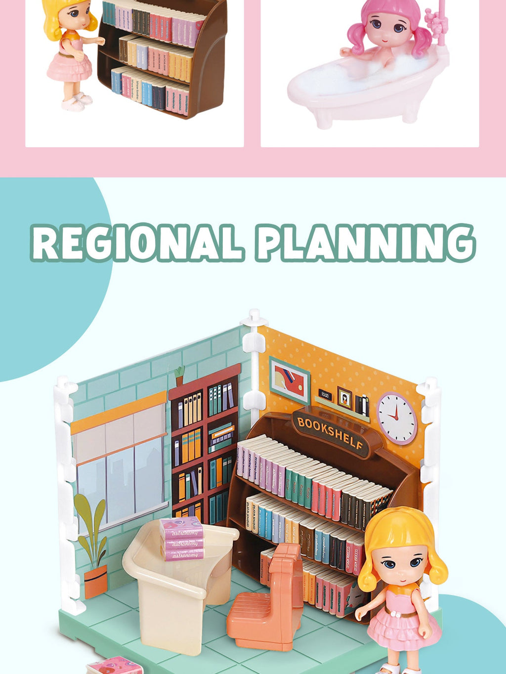 Mini Home Accessories DIY Doll House Furniture Assembly Model Simulated Bedroom Kitchen Decoration Pretend Play Toy Girl Gift