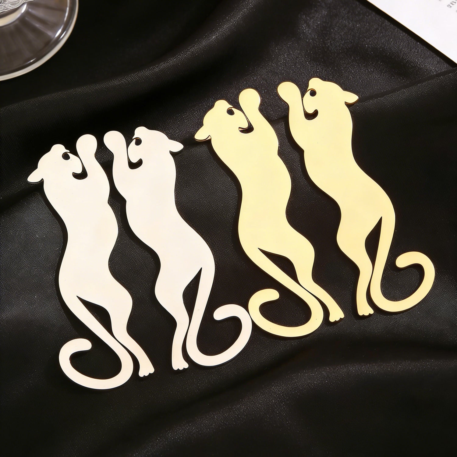 Personality Metal Leopard Stud Earrings High-End Exaggerated Cheetah Earrings