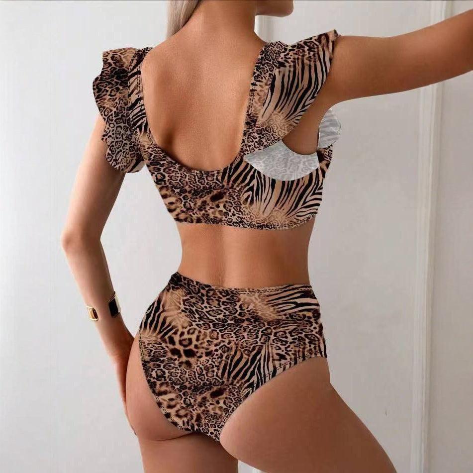 Women's Printed High Waist Bikini Two Piece Sexy Separate Swimwear