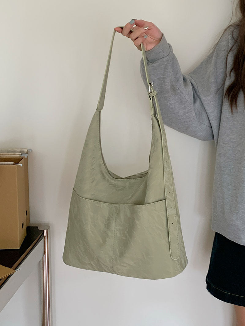 Soft large capacity hobo bag, women's summer work shoulder bag, shoulder bag, casual commuter tote bag