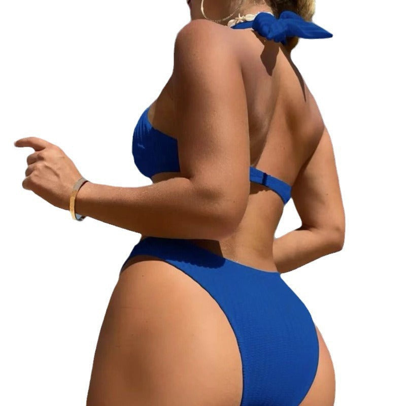 Solid Color Multi Color Sexy Quality Bikini Strappy Two Piece Set