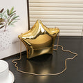 Silver Pentagram Chain evening Bag, Acrylic Mini Change, Key Lipstick Purse, Crossbody Prom Bag