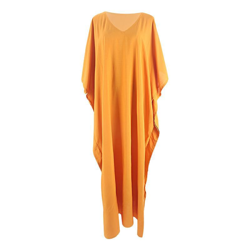 Solid Color Beach Maxi Robe ¨C Loose Bikini Cover-Up Dress, Vacation Swimsuit Long Kimono