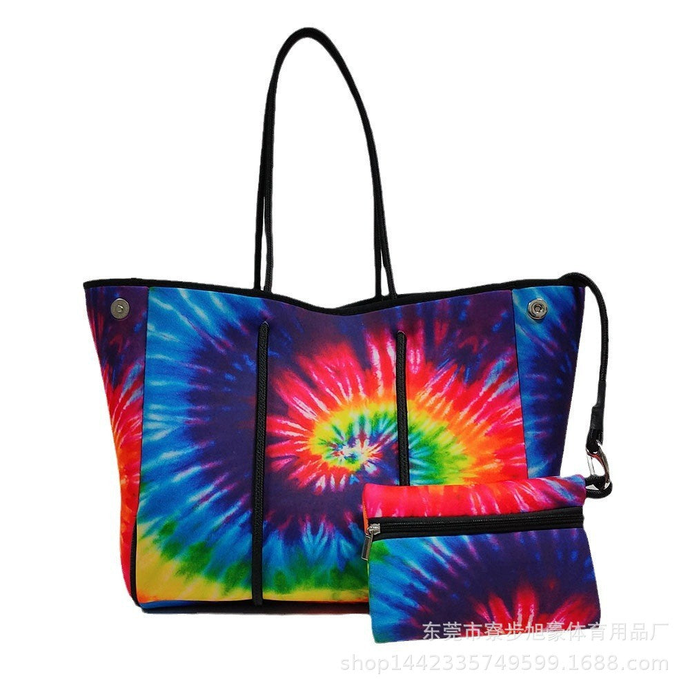 Neoprene Perforated Tote Set – Mother-Child Beach Bag, Water-Resistant Gym & Swim Duffle