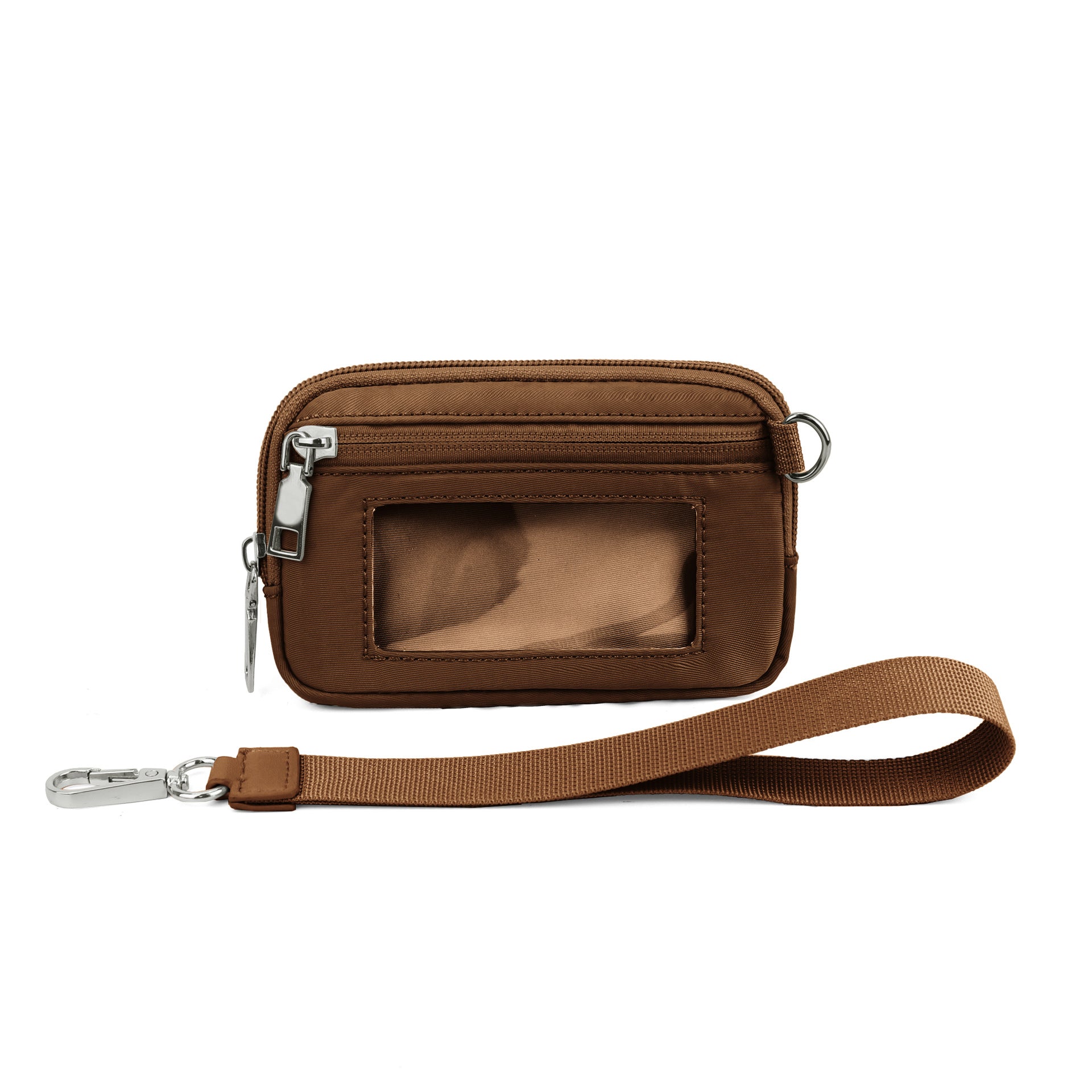 Transparent PVC Large Card Bag – Wrist Bag with Compartments for Bank Card & Change Storage, Portable Wristlet Purse