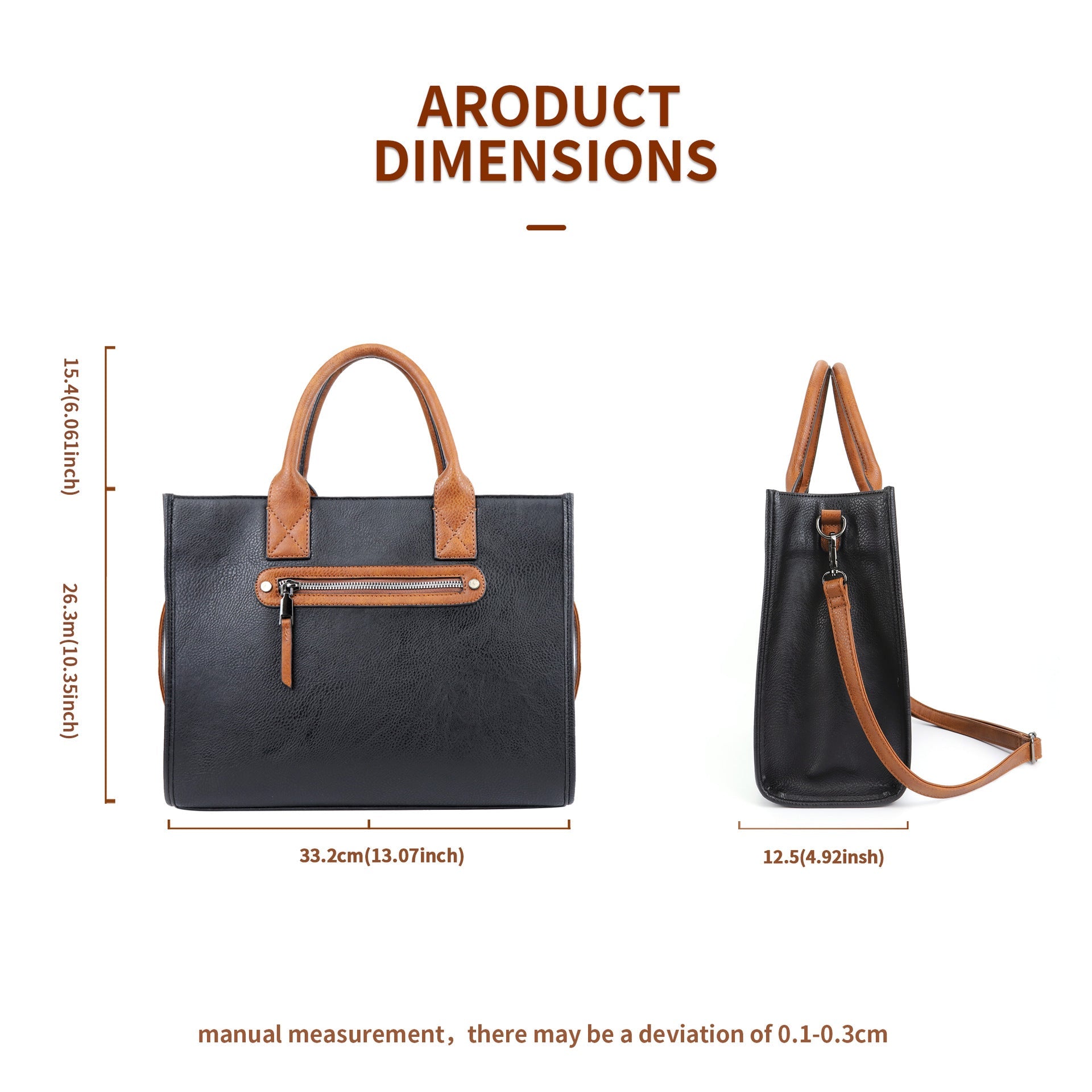 Women tote bag with small pouch, handbag 2 in 1,
