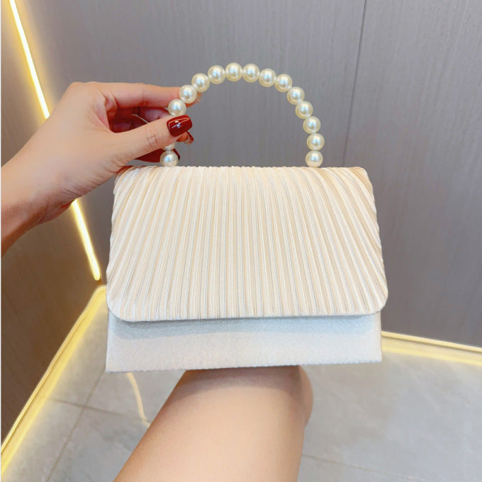 Women's Clutch Bag, Unique French Pleated Evening Dress Bag