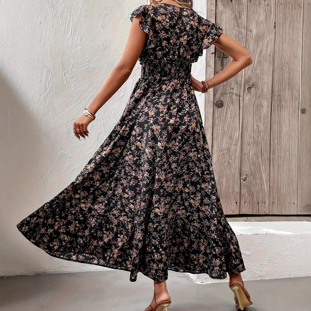 Printed French dress floral dress