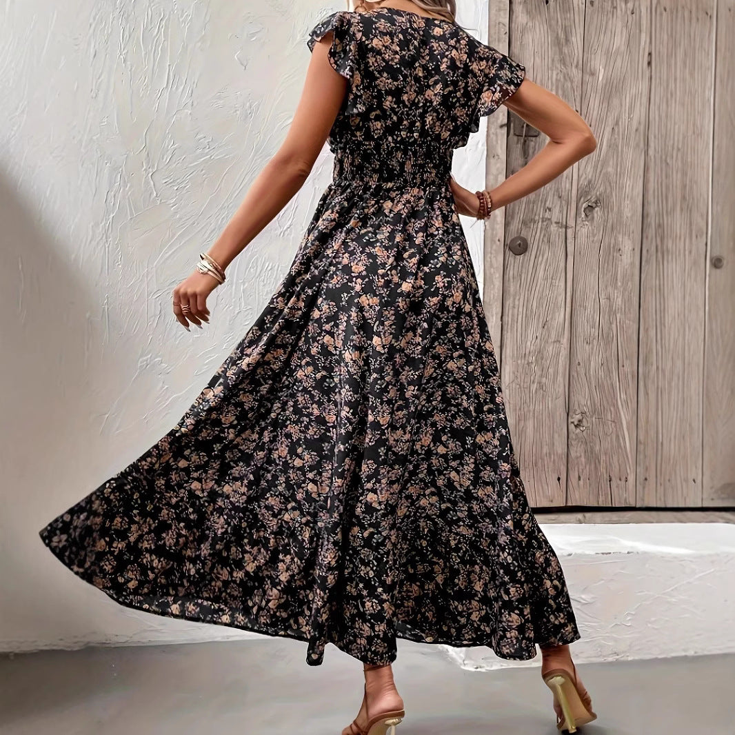 Printed French dress floral dress
