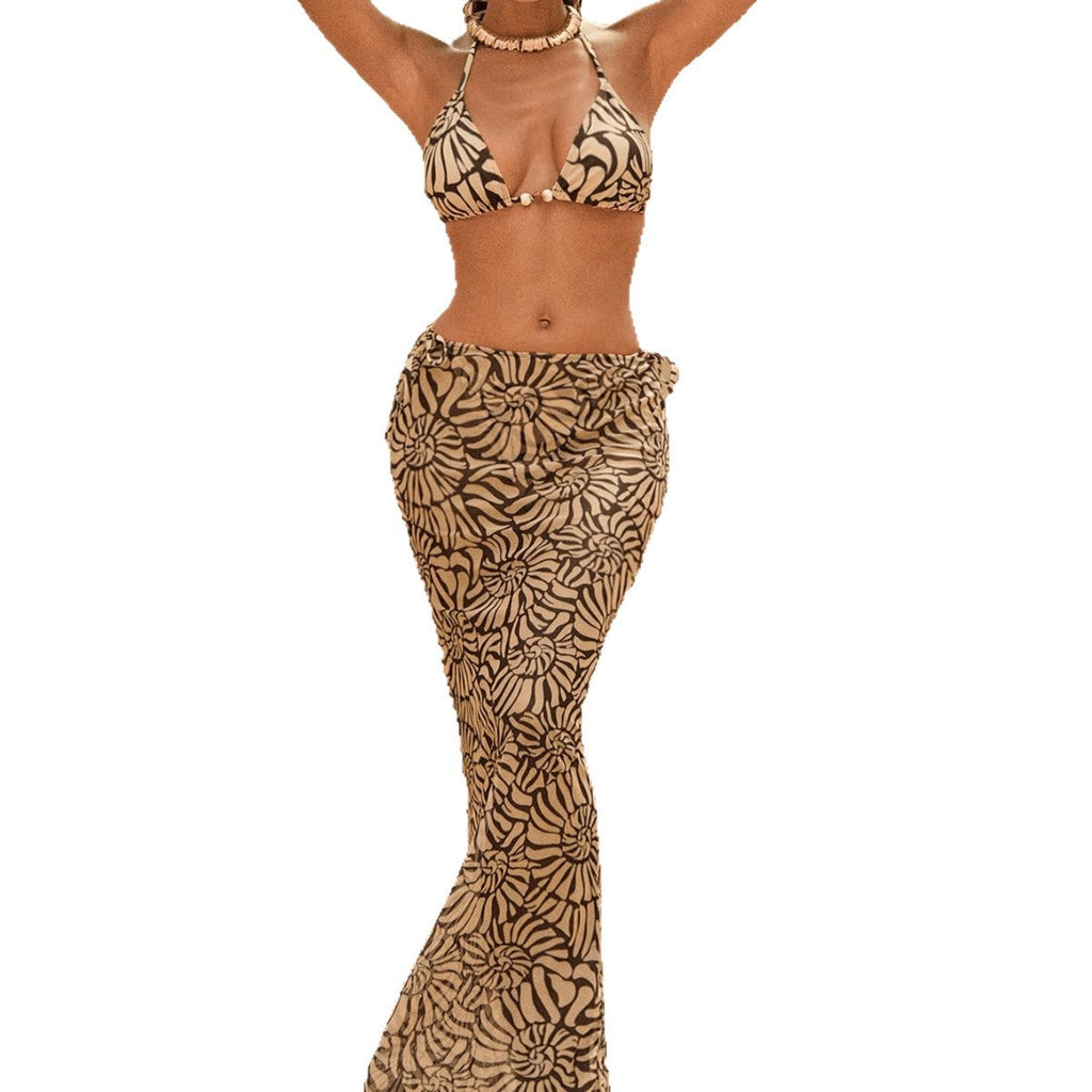 Deep V One Piece Bikini High End Beach Set