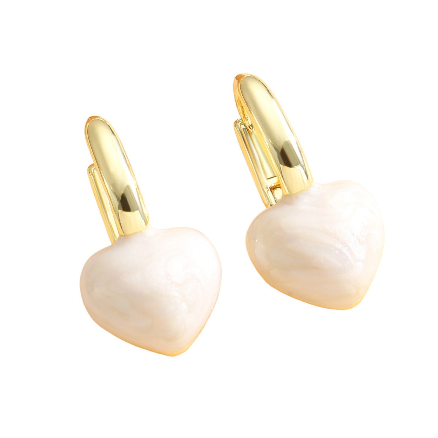 Elegant  Heart Buckle Earrings Minimalist Niche Design