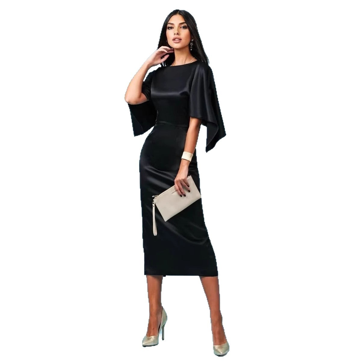 Puff Sleeve Bodycon Evening Dress