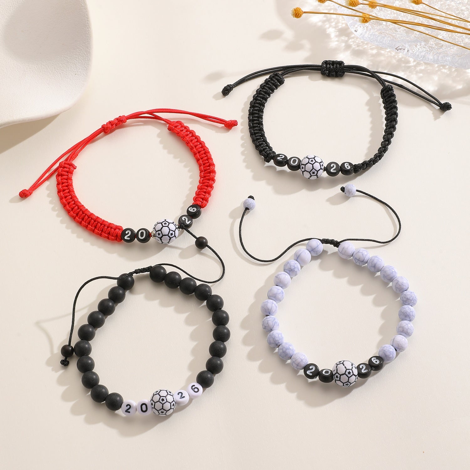 USA Canada Mexico World Cup Soccer Bracelet Adjustable Woven Bracelet