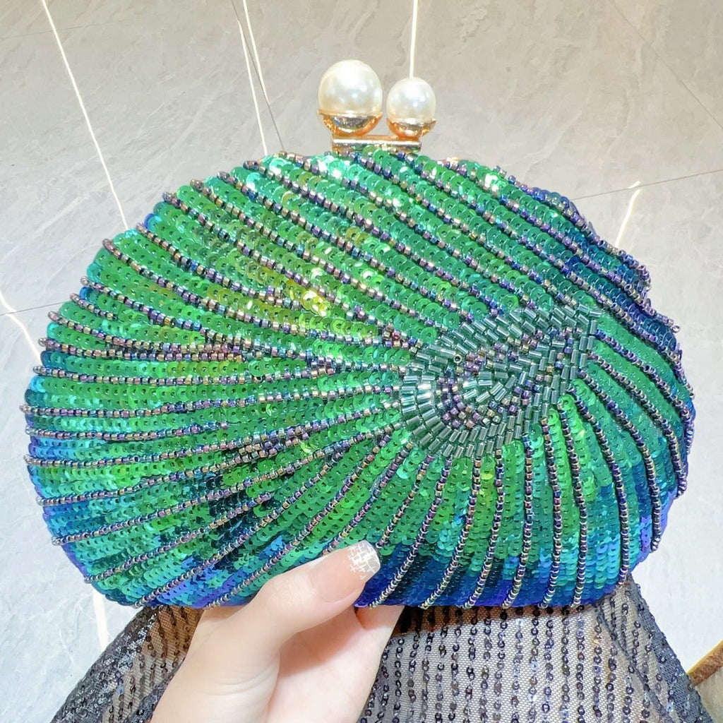 Elegant Retro Craft Beaded Evening Bag – Stylish Clutch Purse for Prom, Party, and Special Occasions