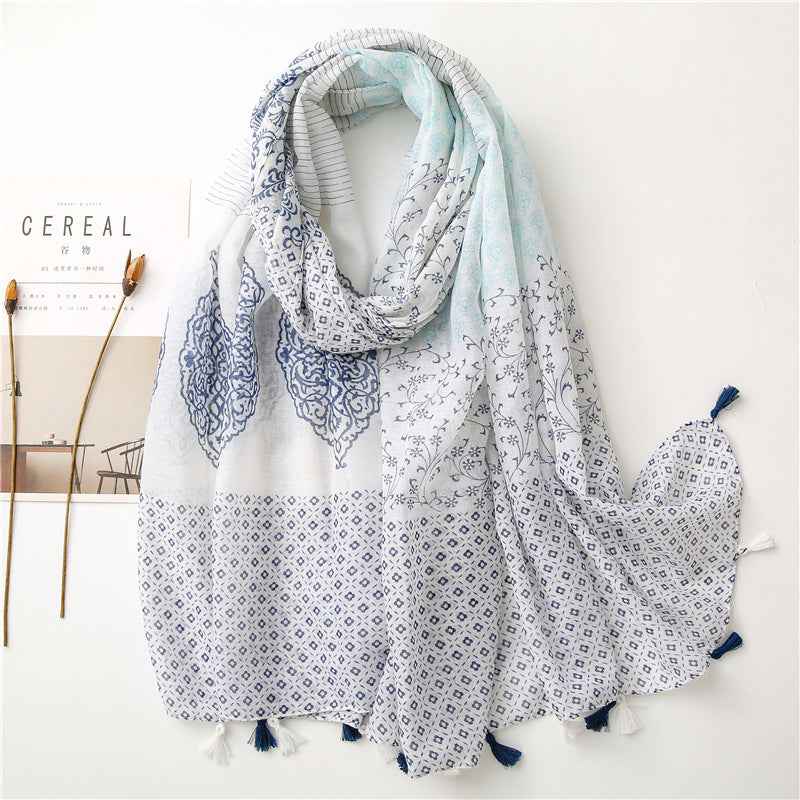 Women Lightweight Colorful Spring Summer Neck Scarf Shawl and Wrap