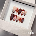 HandmadePress on Nails Flower 3D Smudge Handmade Press on Nails Ladies Wear