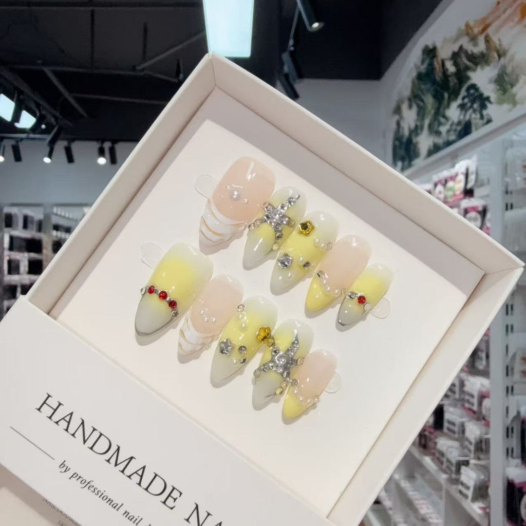 Press on Nails Pure Multi-Color French 3D Carved Nail Sheet