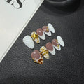 Stereo Embossed French Patch Almond Nail Premium Sense Personality HandmadePress on Nails