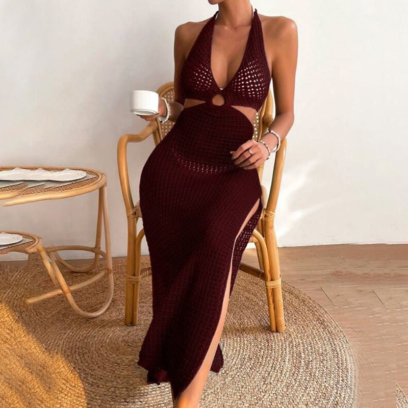 Women¡¯s Summer Sexy Knitted Hollow-Out Beach Cover-Up ¨C Sheer Bikini Kimono, Sun Protection Mesh Dress