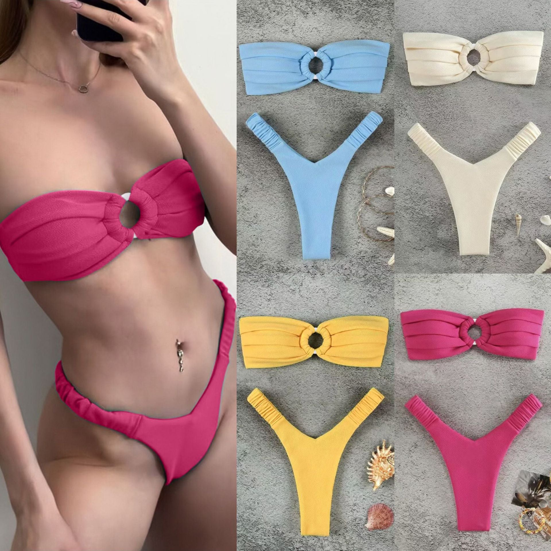 Swimsuit hoop tube top sexy bikini bikini swimsuit women split swimsuit women