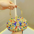 Clutch Purses for Women Evening Bag Nude Purse Luxury Handbag Bride Wallet Glitter Multicolor Rhinestone Bags