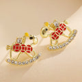 Luxury Festive Pony Stud Earrings Lucky "Rich Immediately" Fashion Earrings