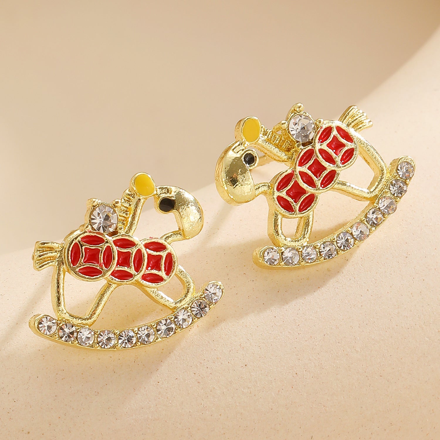 Luxury Festive Pony Stud Earrings Lucky "Rich Immediately" Fashion Earrings