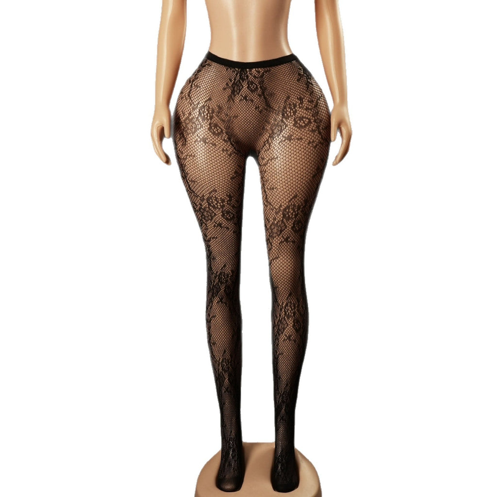 Erotic Pantyhose Fishnet Stockings Nightclub Sexy Floral Jacquard Pure Desire Flirting Hollow Out