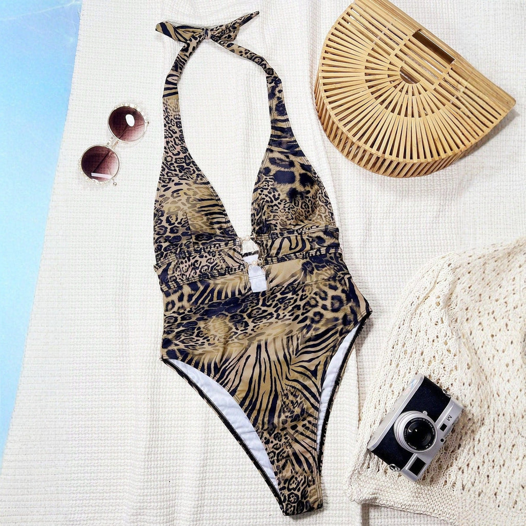 Tiger Print Sexy Bikini Swimsuit for Women