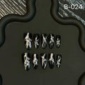 Handcrafted [Black Starry Sky] Advanced White Sticky Diamond Glittering Cool Spicy Girl Press on Nails