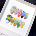 Handcrafted Engraved Color Crash Patch Press on Nails Japanese and Korean Babes Grid