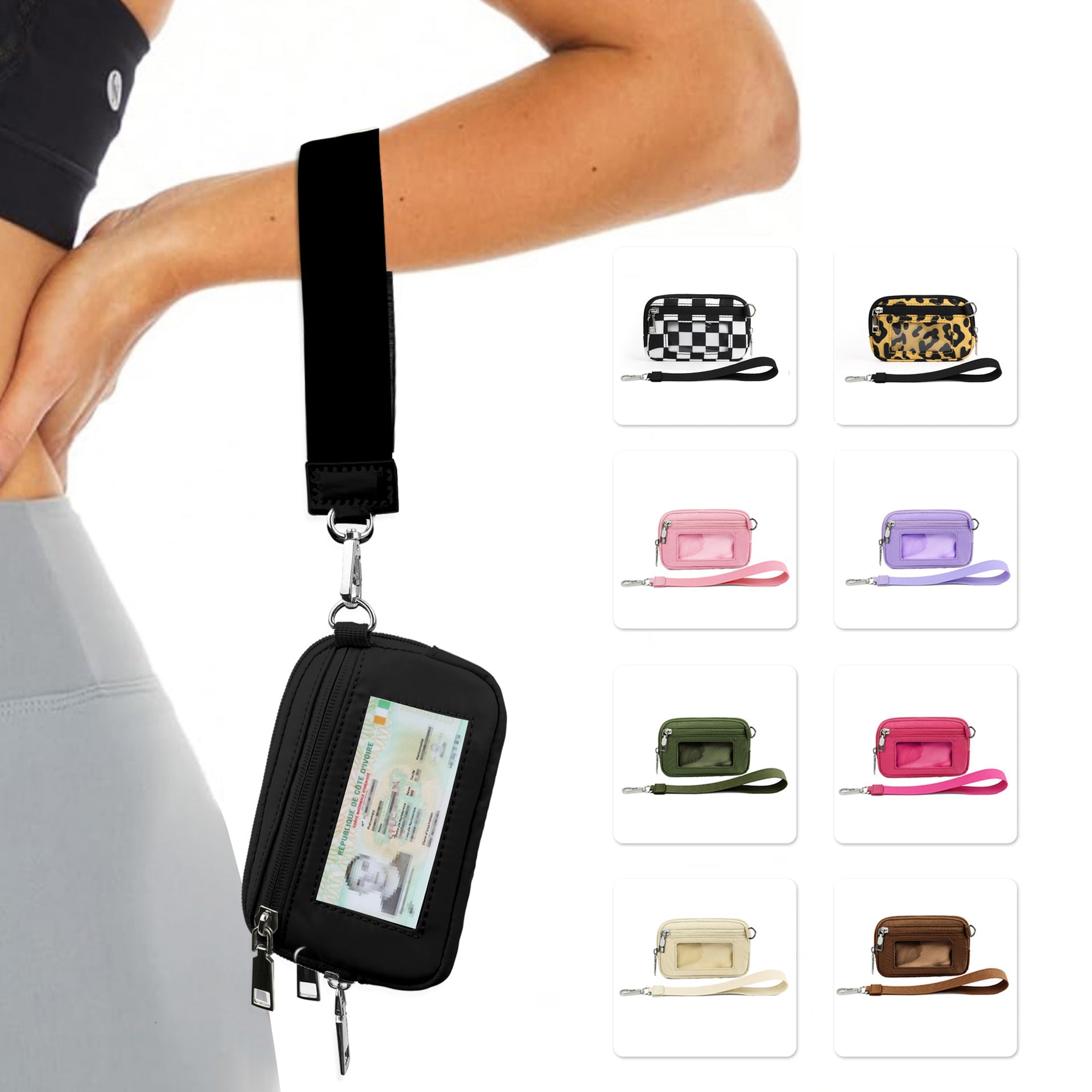 Transparent PVC Card Bag – Portable Wrist Bag for Bank Card & Change Storage