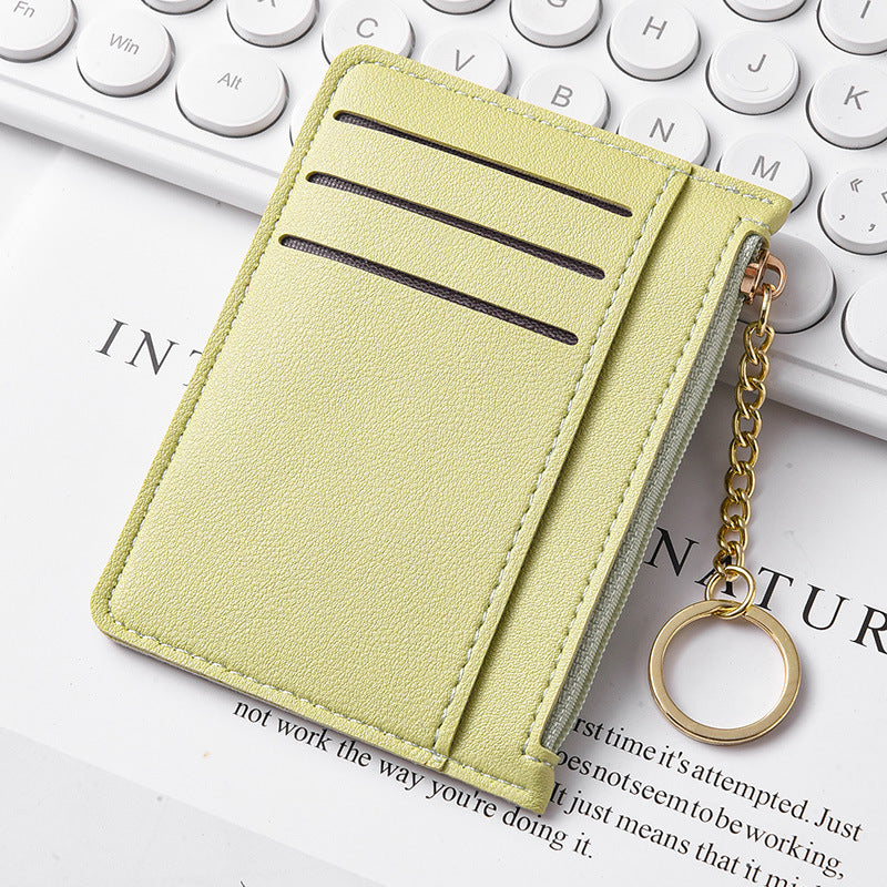 Ultra-thin new card bag for women, small and simple multi-card zipper change bag, large-capacity ID card holder, card holder.