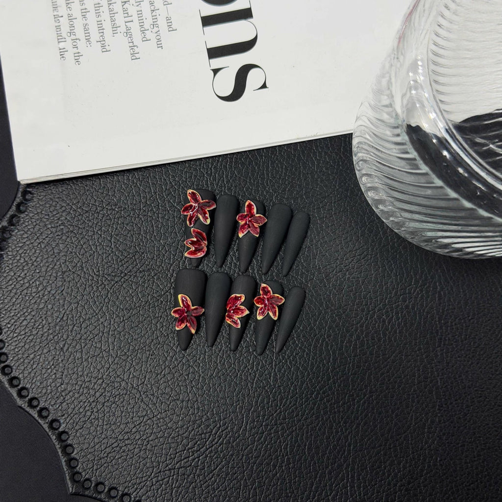Press on Nails Pure Naked Pink Hand Painted French 3D Carving