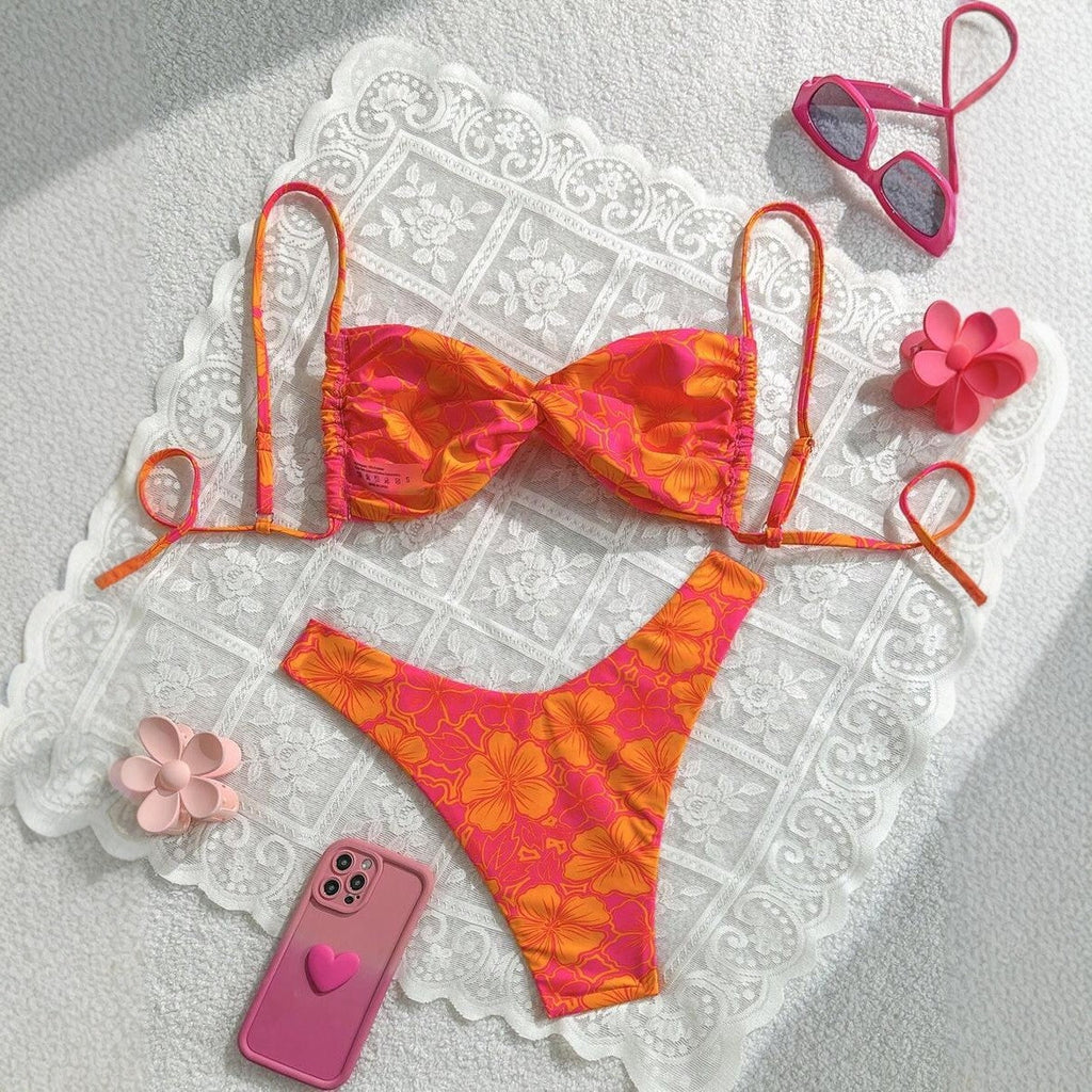 Printed Bikini Swimsuit for Women Sexy Two Piece Set Beach Vacation Swimwear