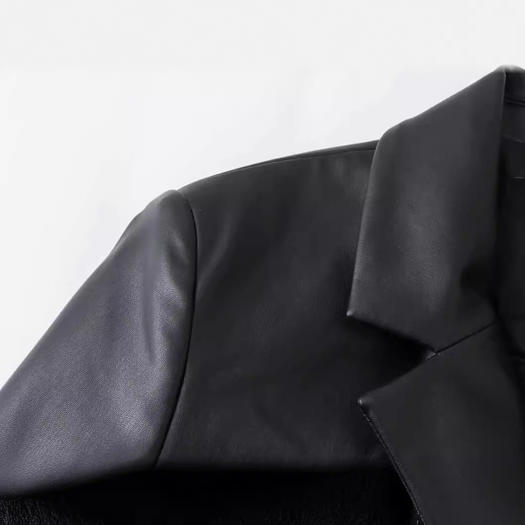Women's Loose-Fit Faux Leather Coat