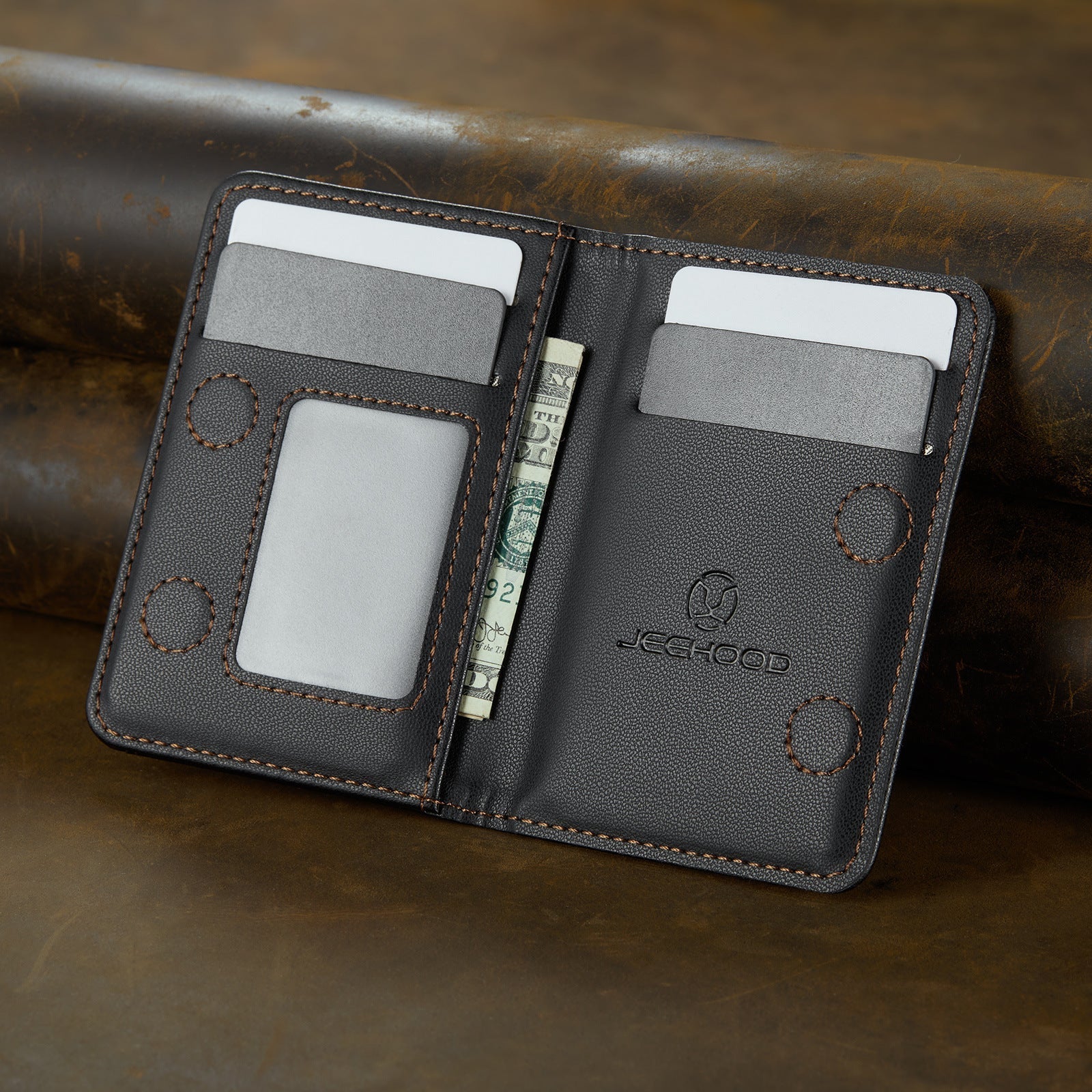 Magsafe ring magnetic card case  for iPhone17 card anti-theft brush 16/15/14/13 zipper change bag Wallet Magnetic Card Holder RFID Blocking, PU Leather Minimalist Phone Wallet Compatible with MagSafe Phones