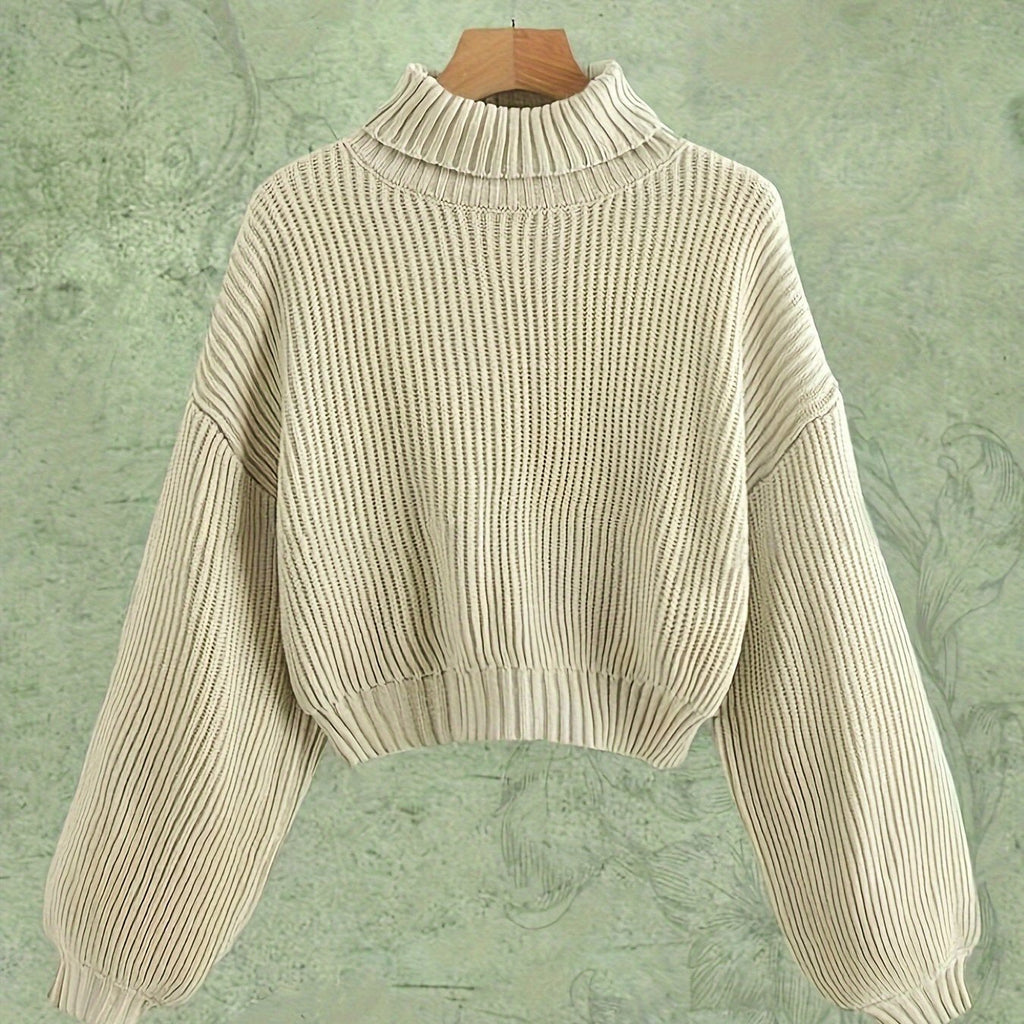 Turtle Neck Sweater Elegant Long Sleeve