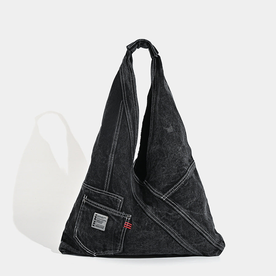 Washed denim hobo bag, shoulder shoulder bag, large capacity tote shoulder bag, handbag versatile