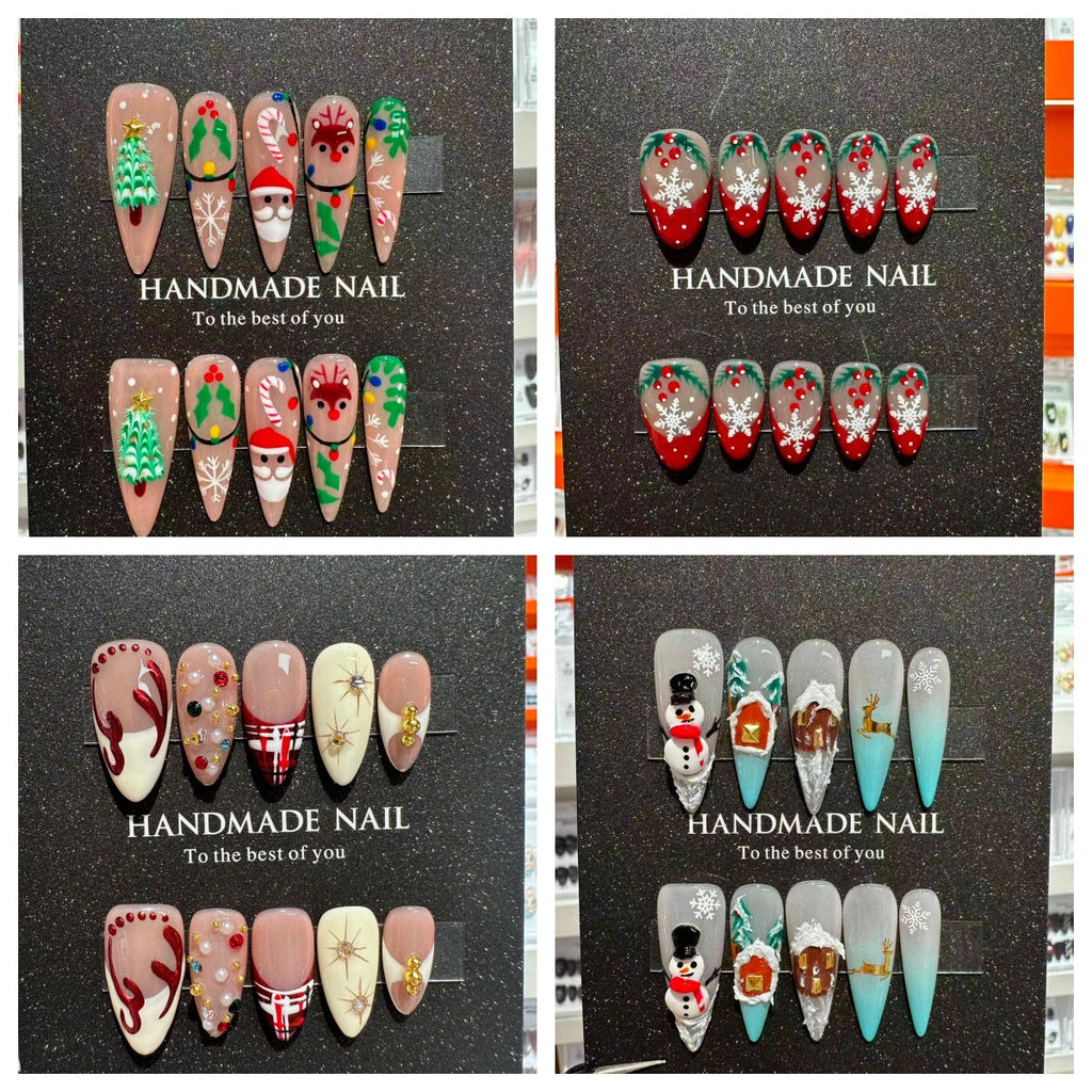 Christmas handmade nail wear temperament gentle nail art nail patch