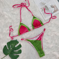 Sexy bikini, metal love decorative swimsuit, spliced women's swimsuit set