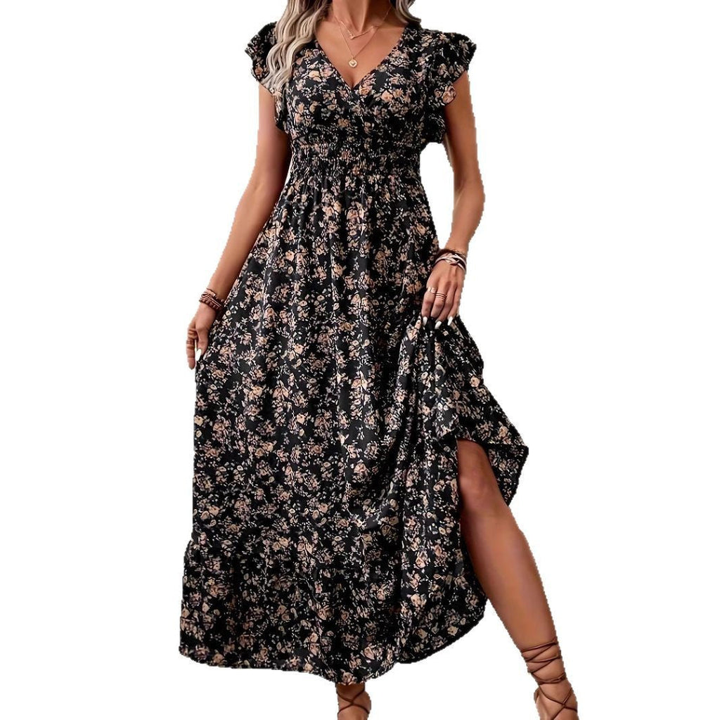 Printed French dress floral dress