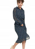 Fashion Floral Print Cardigan Dress – Loose Long Sleeve Shirt Midi, Open-Front Layering Piece