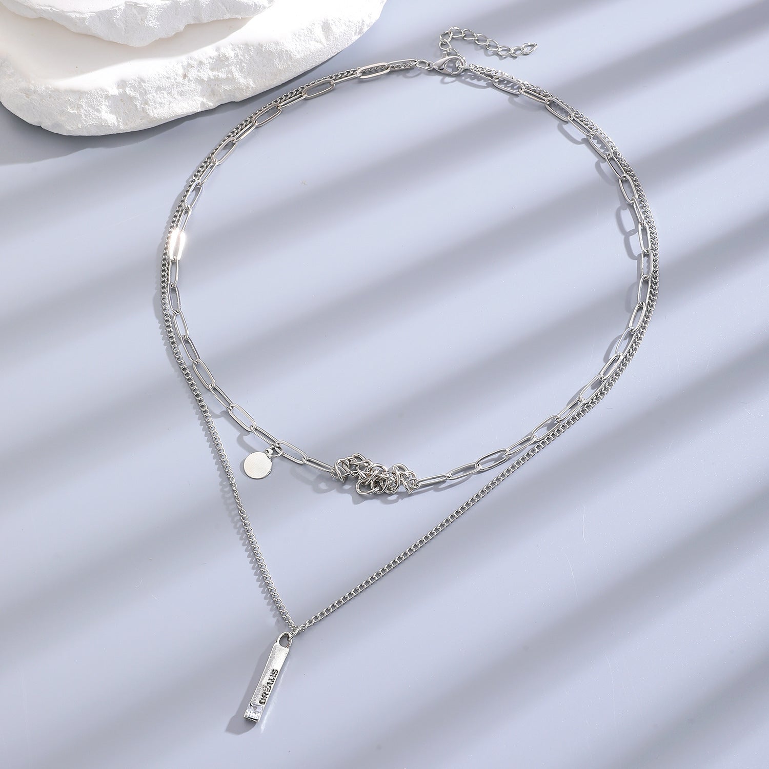 Double Layer Stacked Sweatshirt Necklace Sweet Cool Luxury Long Sweater Chain Autumn Winter