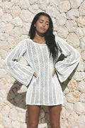 Sexy Knitted Hollow-Out Beach Cover-Up ¨C Long Sleeve Bikini Kimono, Women¡¯s Vacation Outerwear